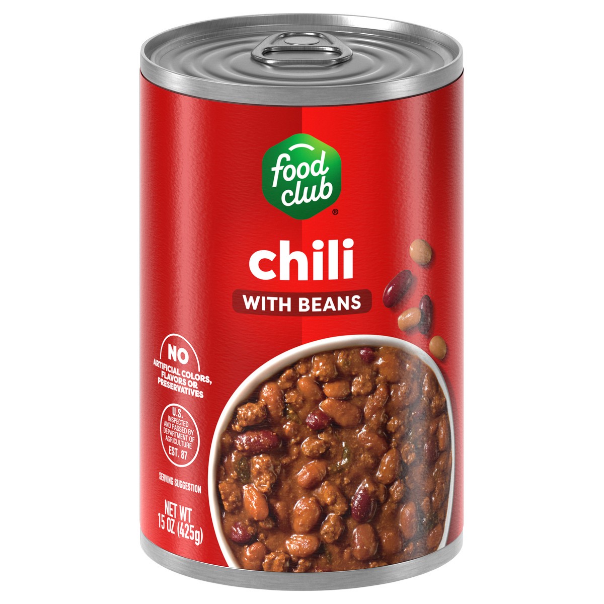 slide 3 of 4, Foodclub Chili W Beans Mld, 15 oz