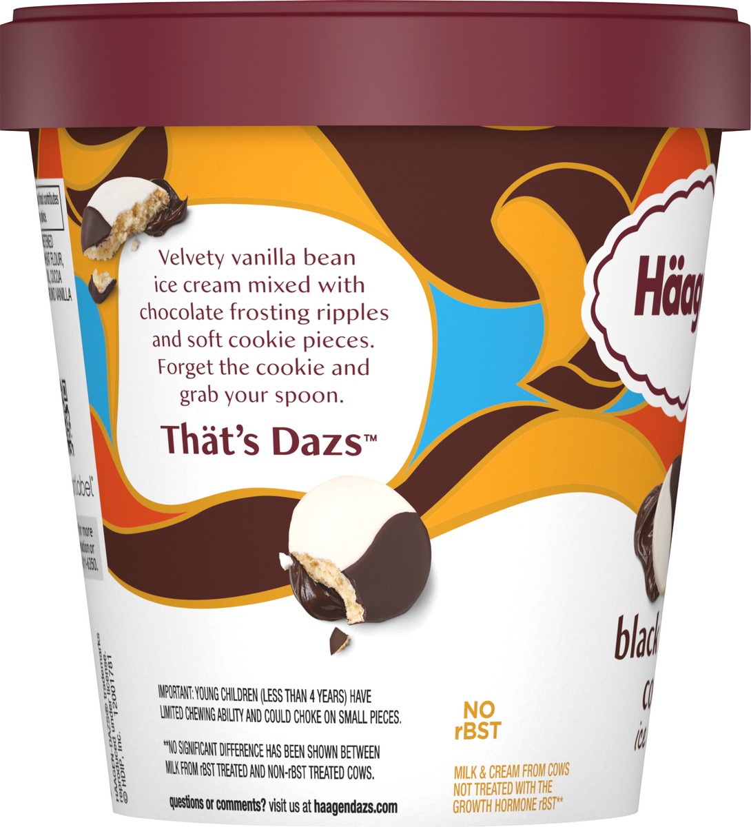slide 4 of 9, Häagen-Dazs Ice Cream Black & White Cookie, 14 oz