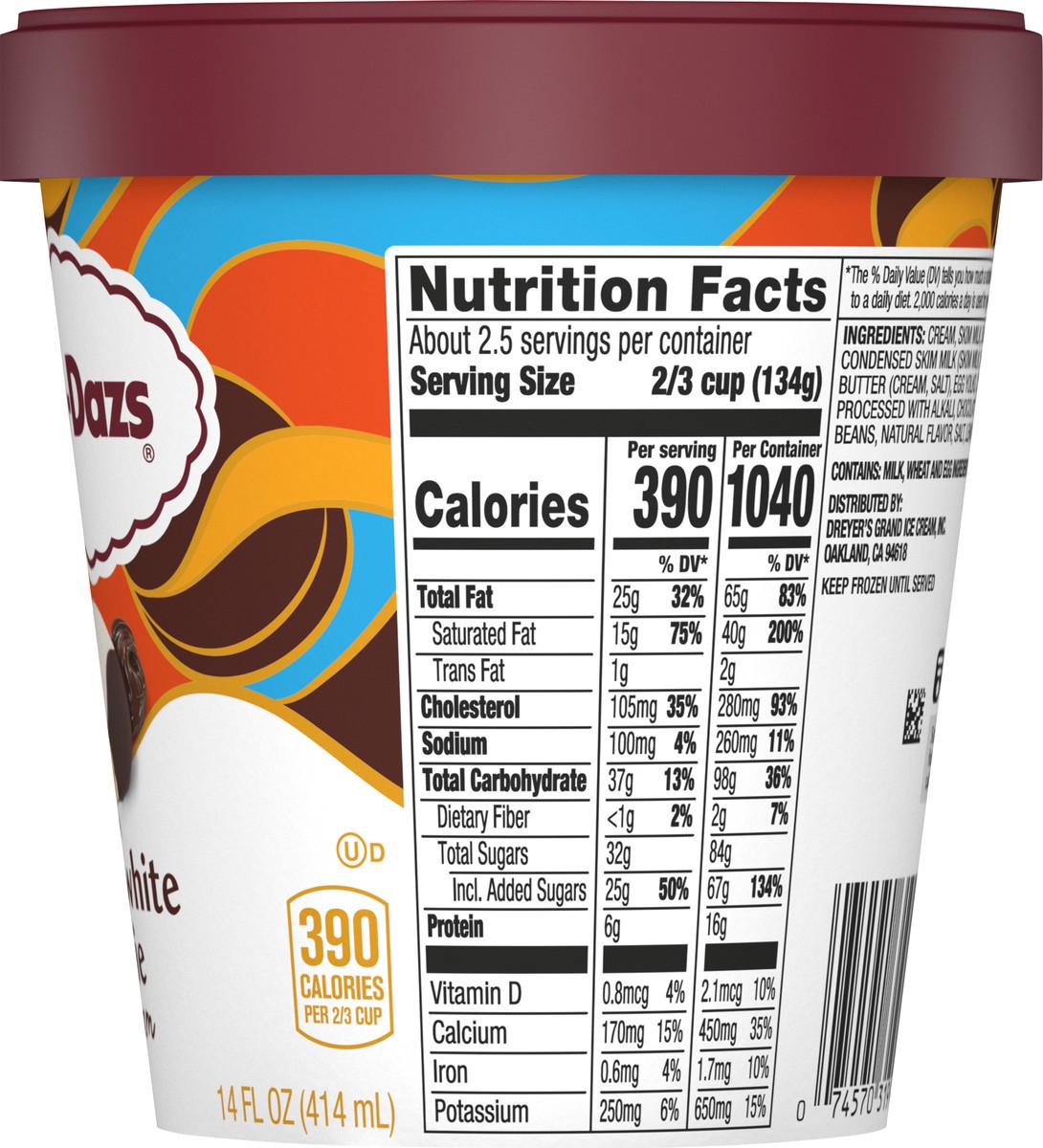 slide 5 of 9, Häagen-Dazs Ice Cream Black & White Cookie, 14 oz