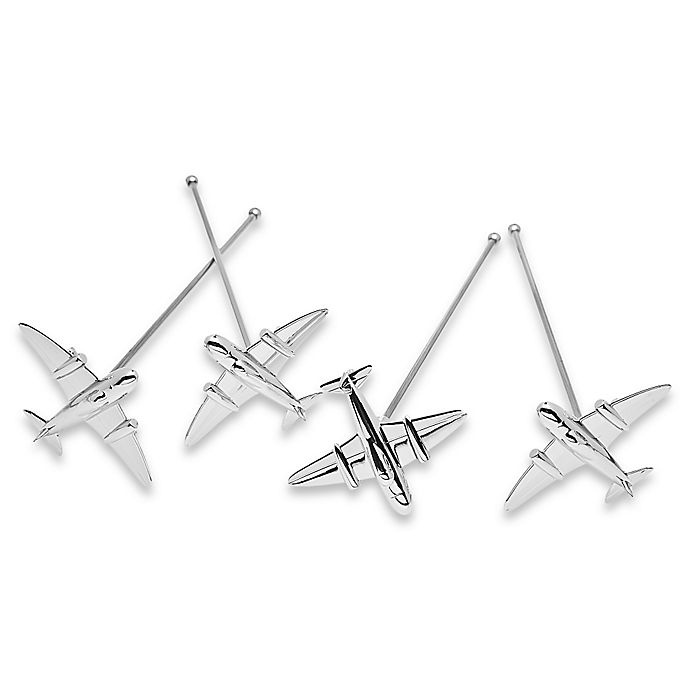 slide 1 of 1, Godinger Airplane Stirrers, 4 ct