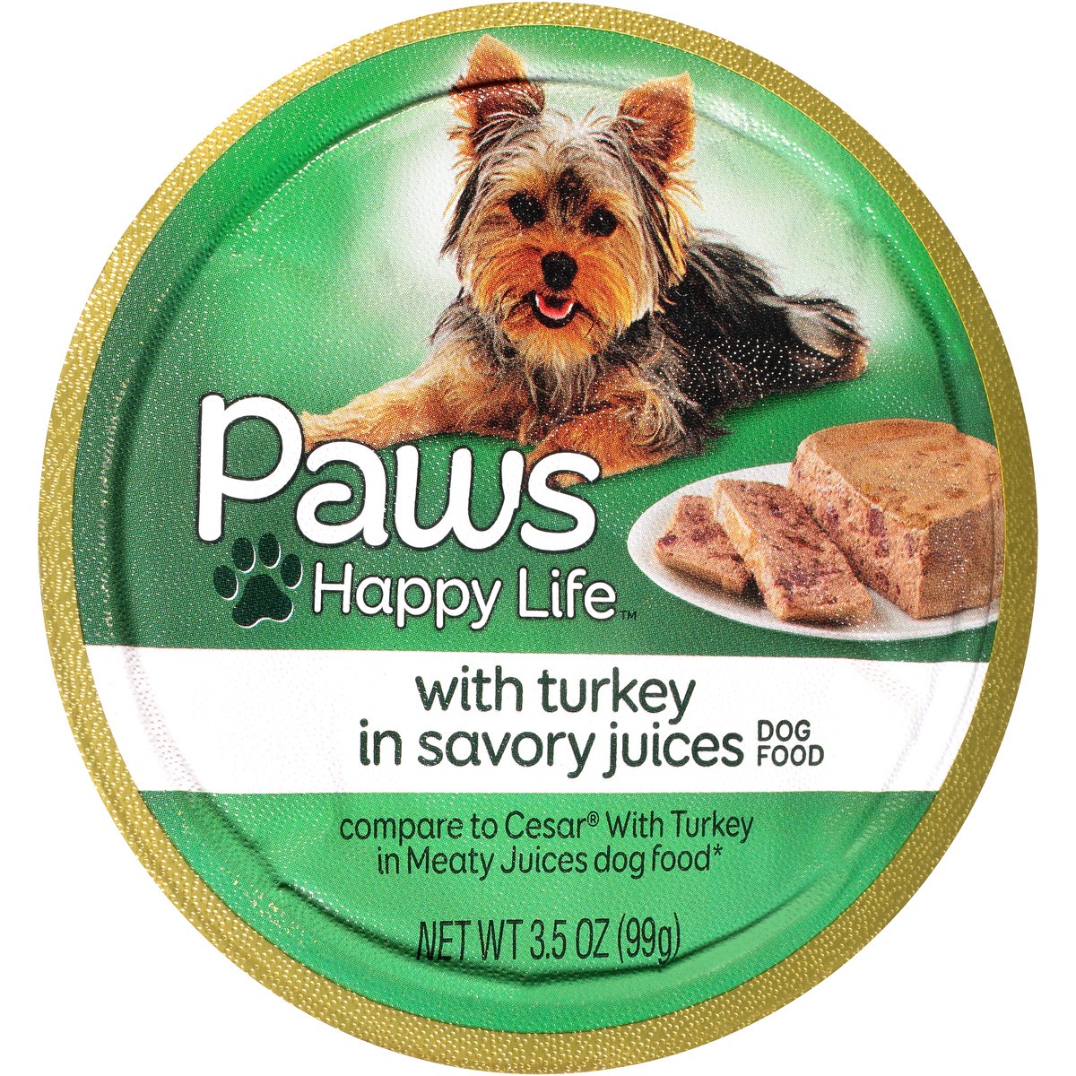 slide 10 of 12, Paws Happy Life Turkey In Savory Juices Dog Food, 3.5 oz