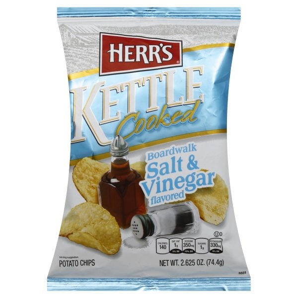 slide 1 of 1, Herr's Kettle Salt & Vinegar Single Serv, 2.625 oz