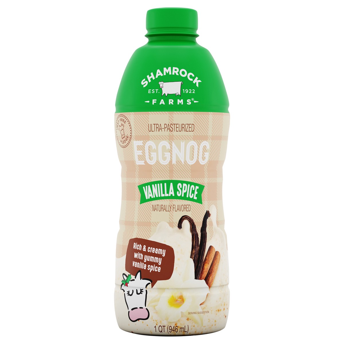 slide 1 of 8, Shamrock Farms Vanilla Spice Eggnog - 32 oz, 1 qt