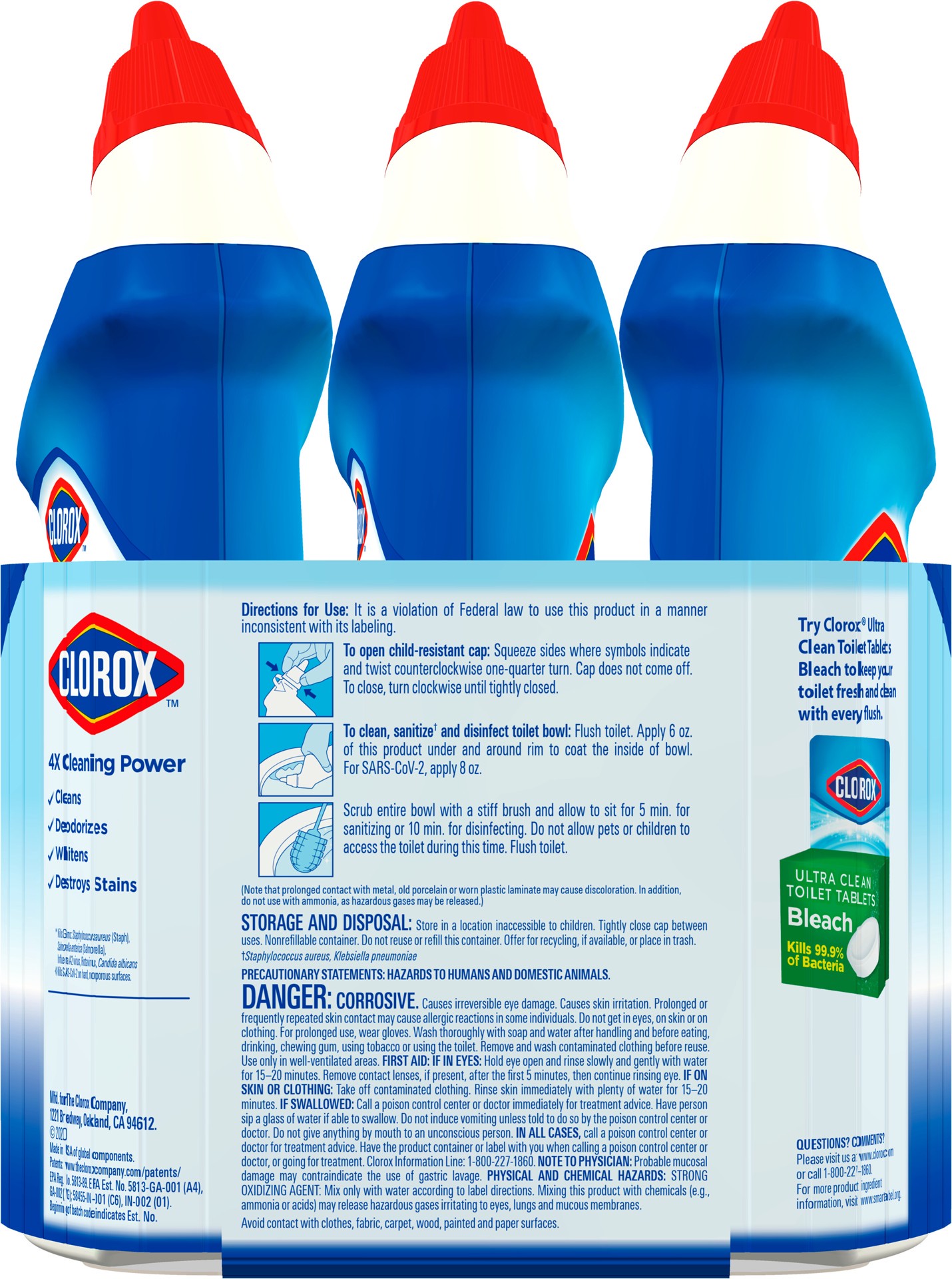 slide 2 of 5, Clorox Toilet Bowl Cleaner 3 ea, 3 ct