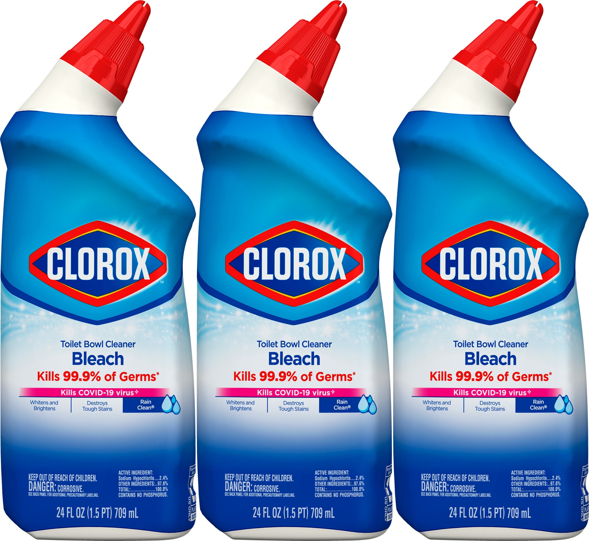 slide 3 of 5, Clorox Toilet Bowl Cleaner 3 ea, 3 ct