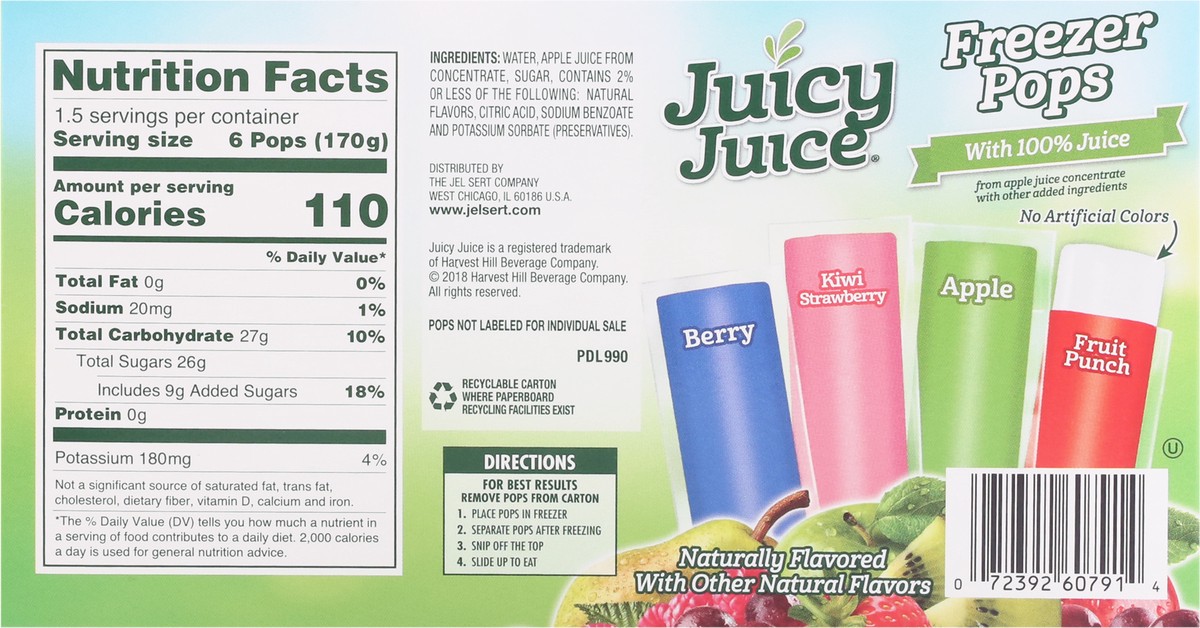 slide 7 of 13, Juicy Juice 10 Pack Berry/Kiwi Strawberry/Apple/Fruit Punch Freezer Pops 10 ea, 10 ct