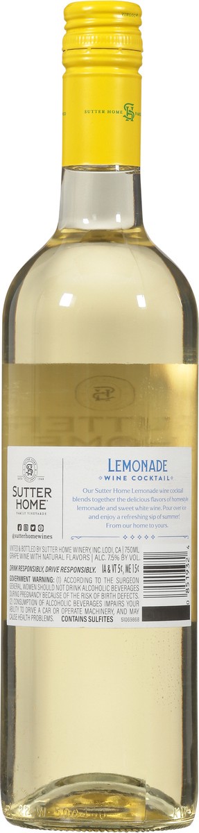 slide 9 of 9, Sutter Home Lemonade Wine Cocktail 750 ml, 750 ml