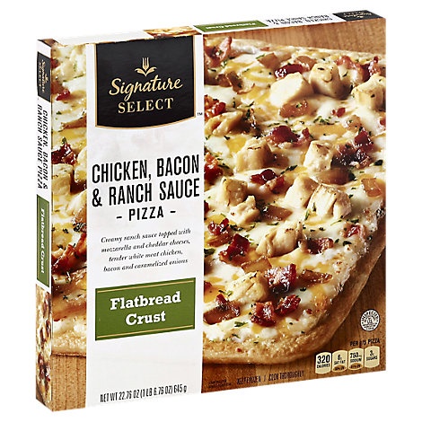 slide 1 of 1, Signature Select Pizza Flatbread Crust Chicken Bacon & Ranch Sauce Frozen, 22.76 oz