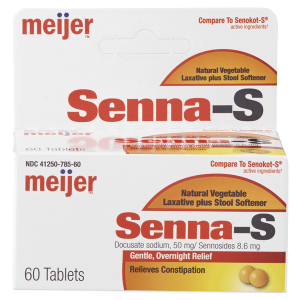 slide 1 of 1, Meijer Senna S Orange Laxative Tablet, 60 ct