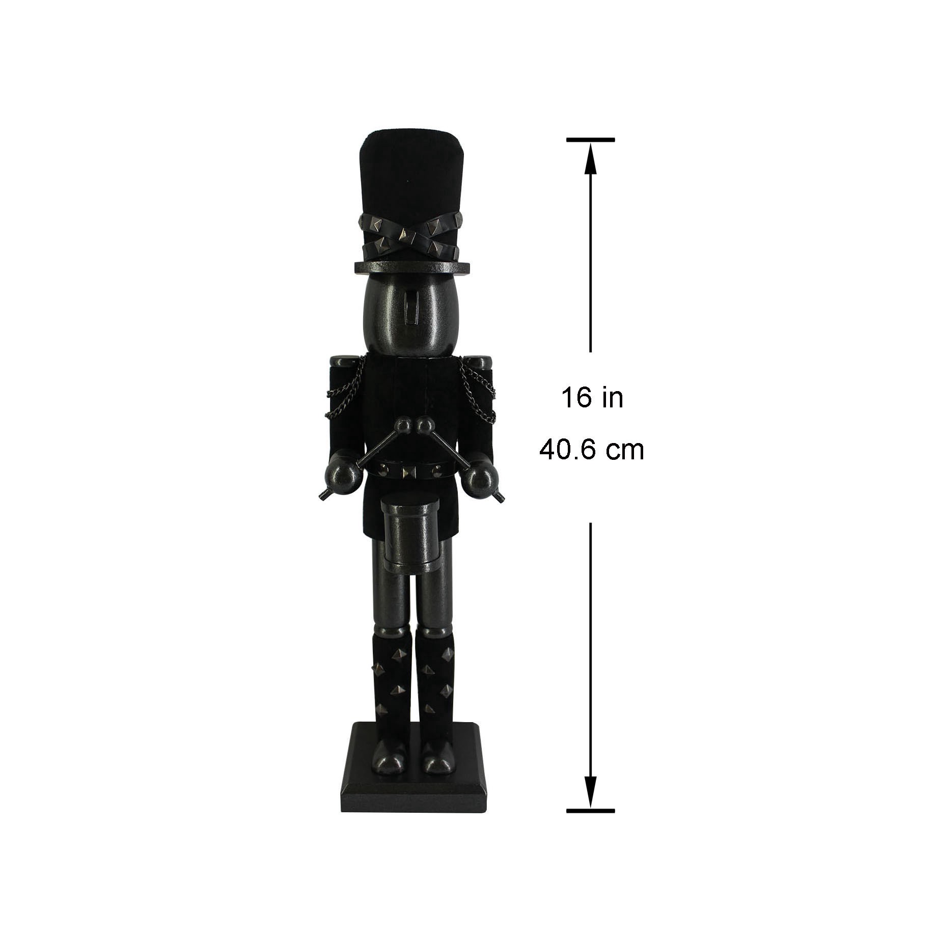 slide 5 of 5, 16" Black Wood Nutcracker With Drum By Ashland, 16 in