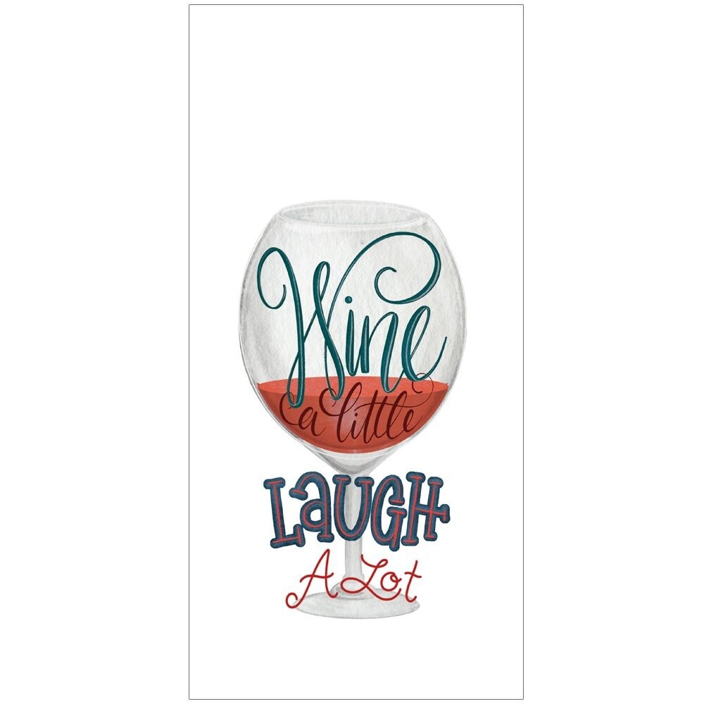 slide 1 of 1, Dash Of That Wine A Little Laugh A Lot Kitchen Towel - White, 1 ct