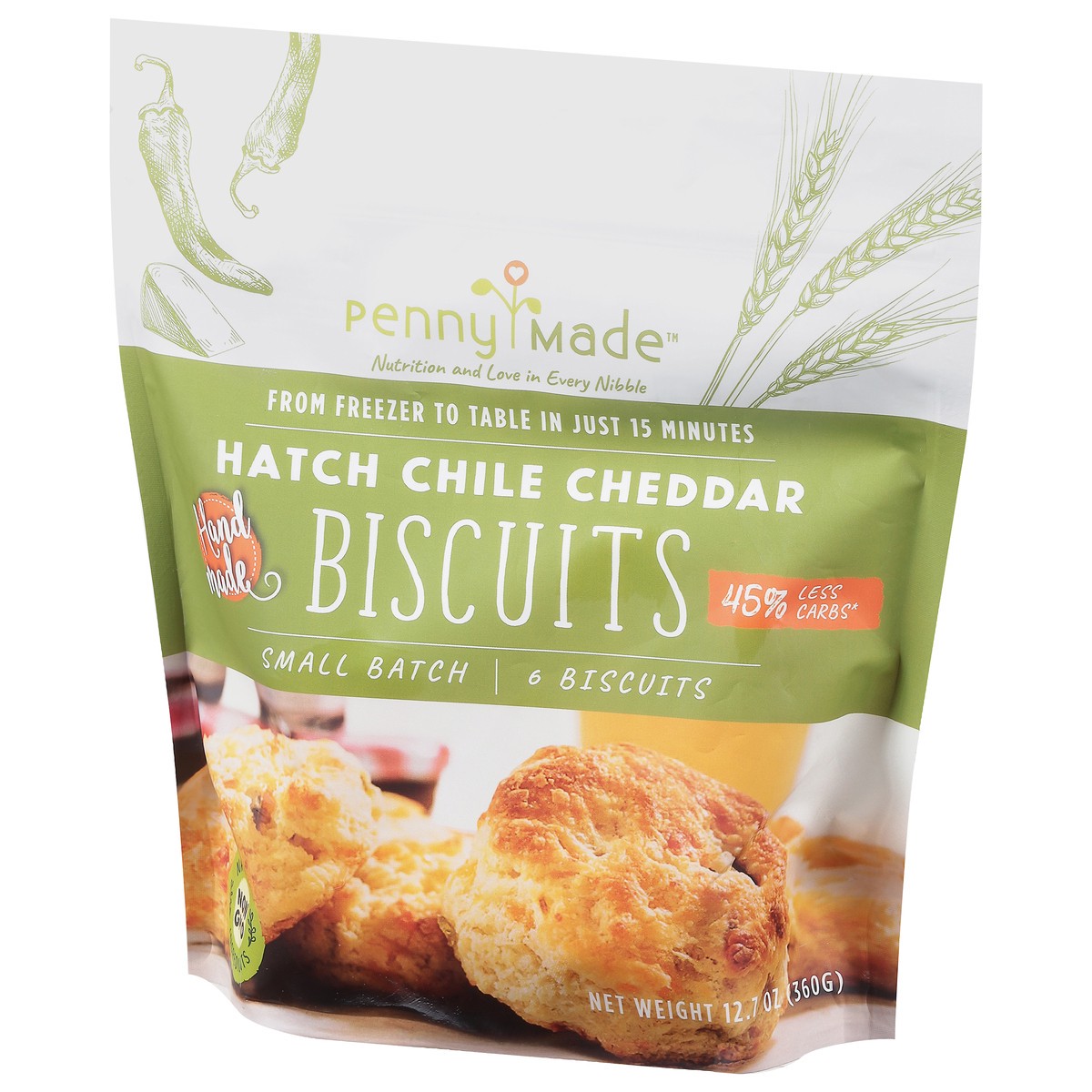 slide 5 of 13, PennyMade Hatch Chile Cheddar Biscuits 6 ea, 6 ct