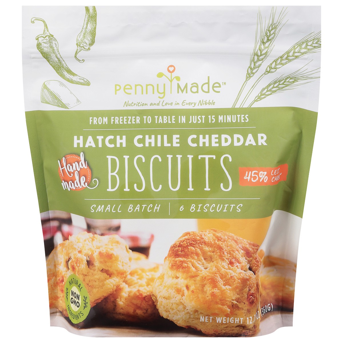 slide 9 of 13, PennyMade Hatch Chile Cheddar Biscuits 6 ea, 6 ct