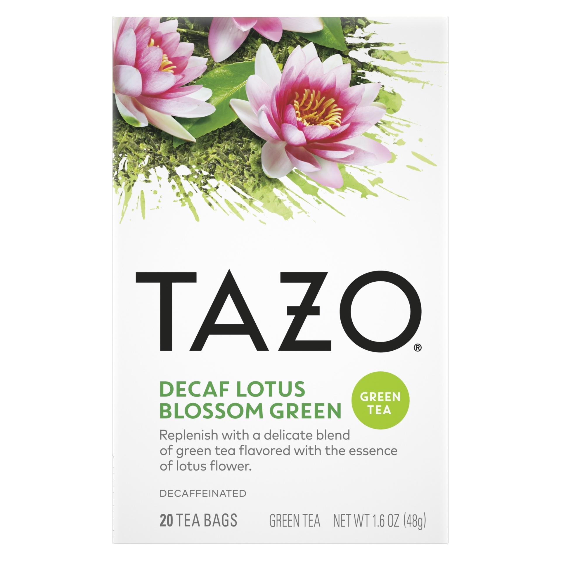 slide 1 of 1, Tazo Decaf Lotus Blossom Green Tea Bags, 20 ct