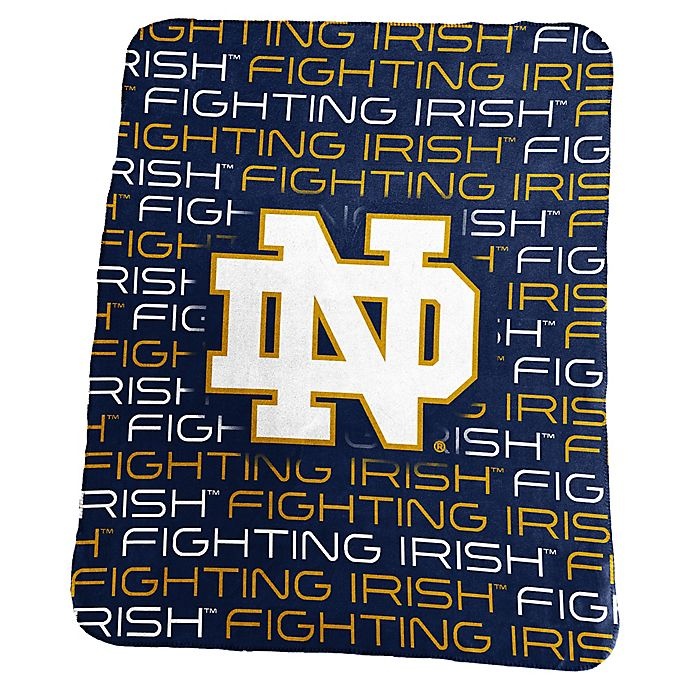 slide 1 of 1, NCAA University of Notre Dame Sherpa Fleece Throw, 1 ct