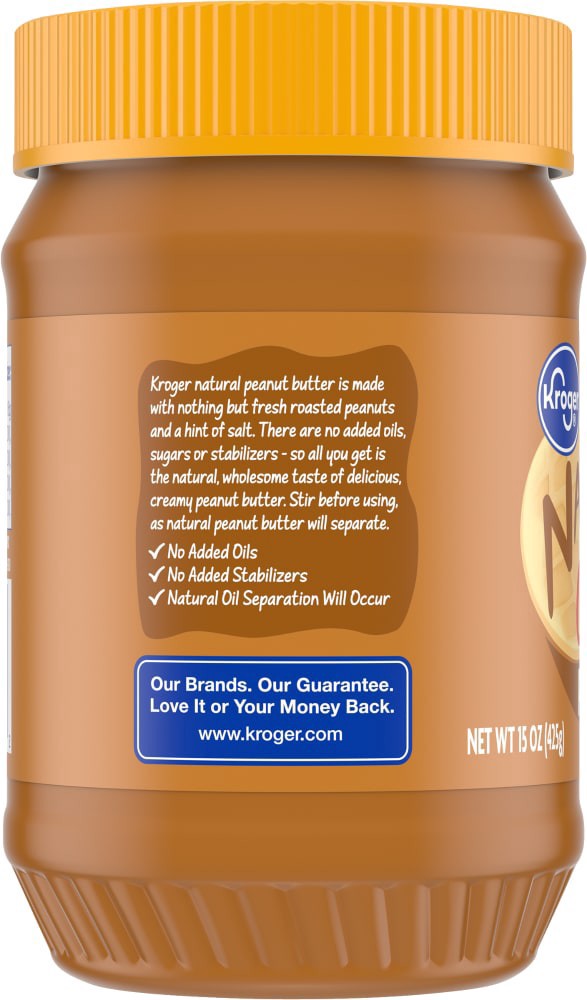 slide 4 of 4, Kroger Natural Creamy Peanut Butter, 15 oz