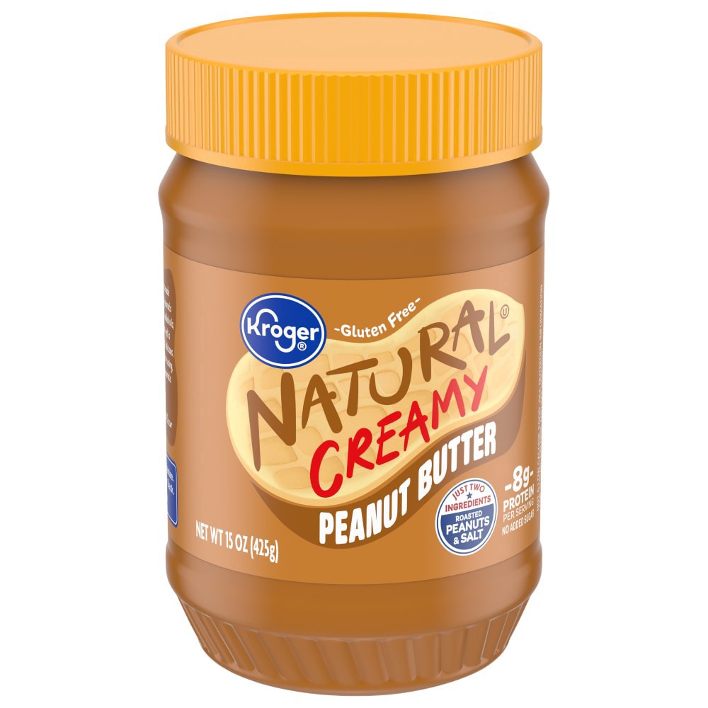 slide 1 of 4, Kroger Natural Creamy Peanut Butter, 15 oz