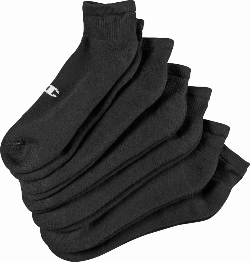 slide 1 of 1, Champion Performance Men's Quarter Athletic Socks - 6 Pack - Black, 10 ct