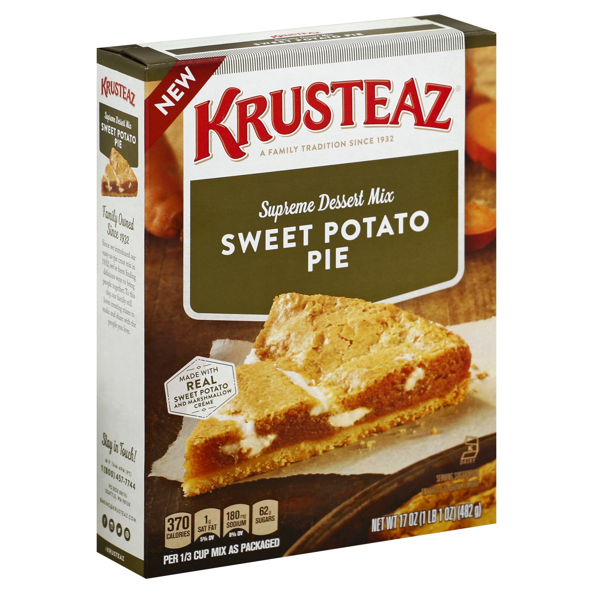 slide 1 of 8, Krusteaz Sweet Potato Pie Supreme Dessert Mix, 17 oz
