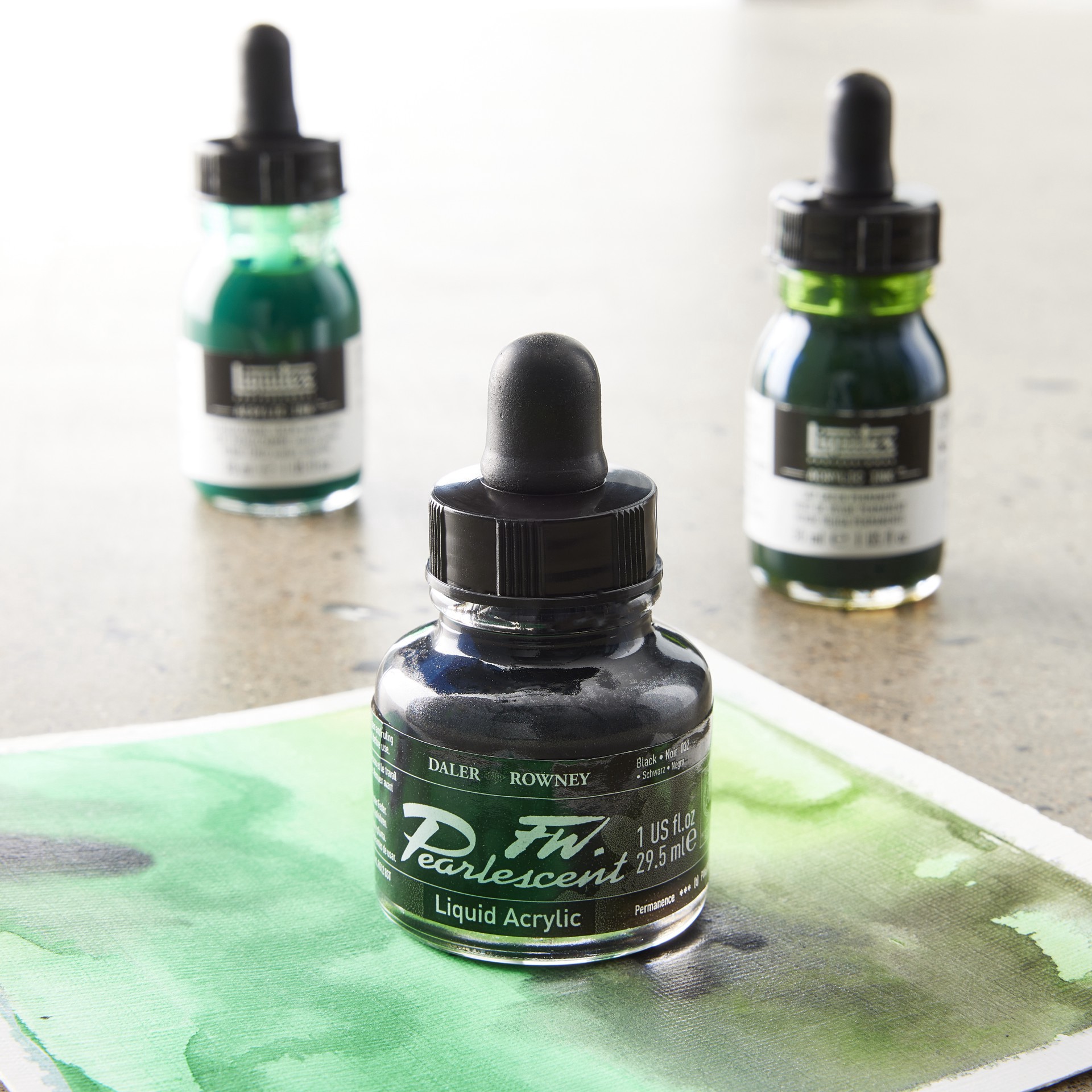 slide 2 of 2, Daler-Rowney 1oz. Fw Pearlescent Liquid Acrylic Ink, 1 oz