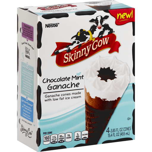 slide 1 of 1, Skinny Cow Chocolate Mint Ganache Ice Cream Cones, 4 ct