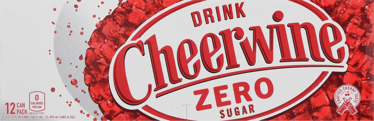 slide 6 of 13, Cheerwine 12 Can Pack Zero Sugar Soft Drink - 12 ct, 12 ct