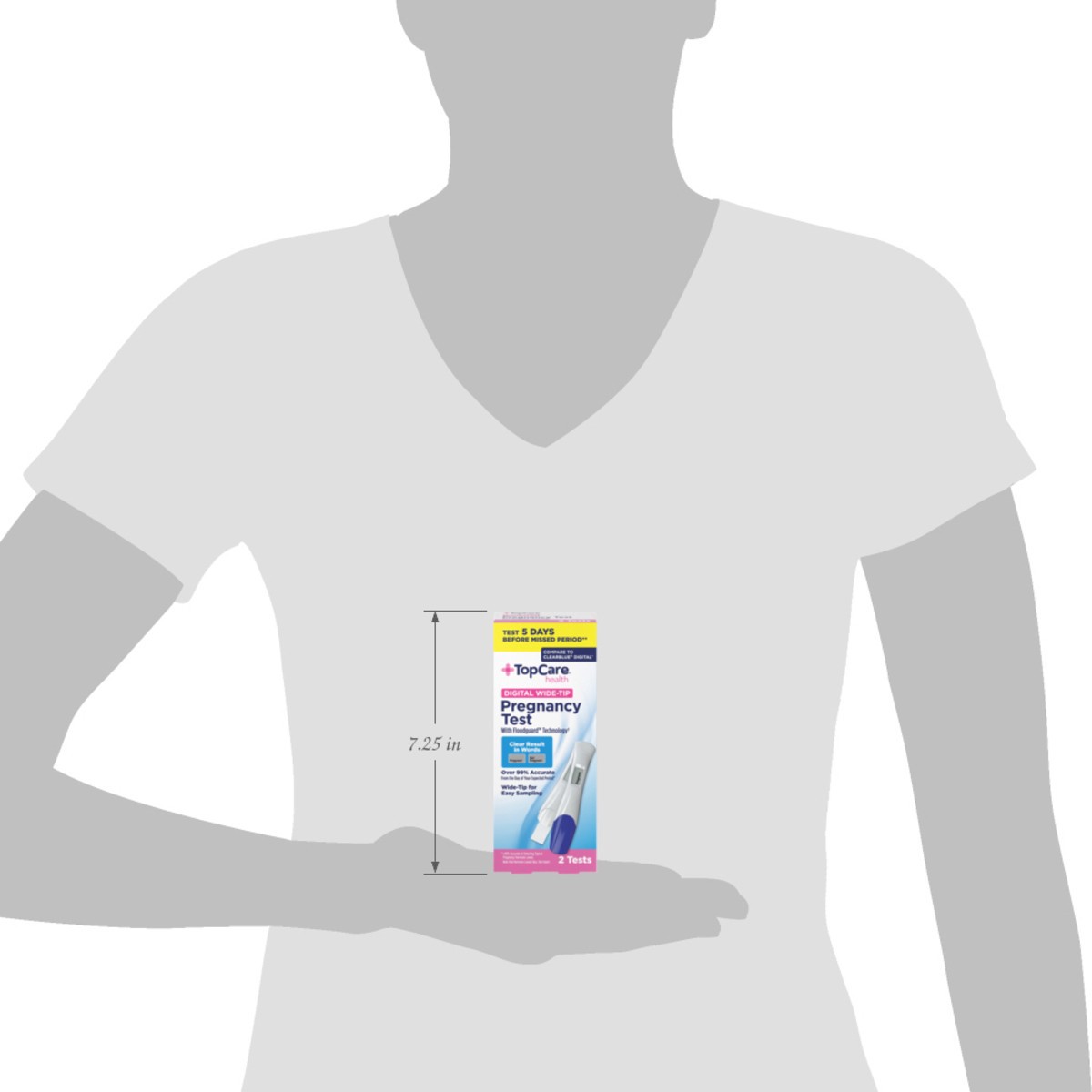 slide 9 of 12, TopCare Health Digital Wide-Tip Pregnancy Test 2 ea, 2 ct