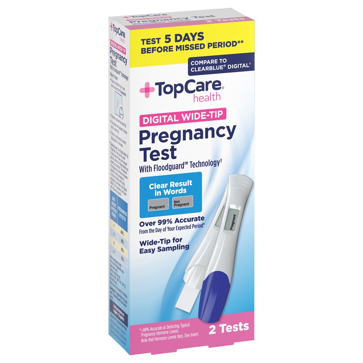 slide 5 of 12, TopCare Health Digital Wide-Tip Pregnancy Test 2 ea, 2 ct