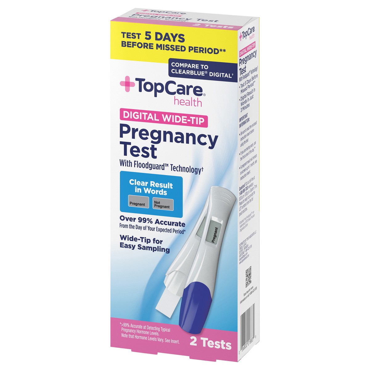 slide 10 of 12, TopCare Health Digital Wide-Tip Pregnancy Test 2 ea, 2 ct