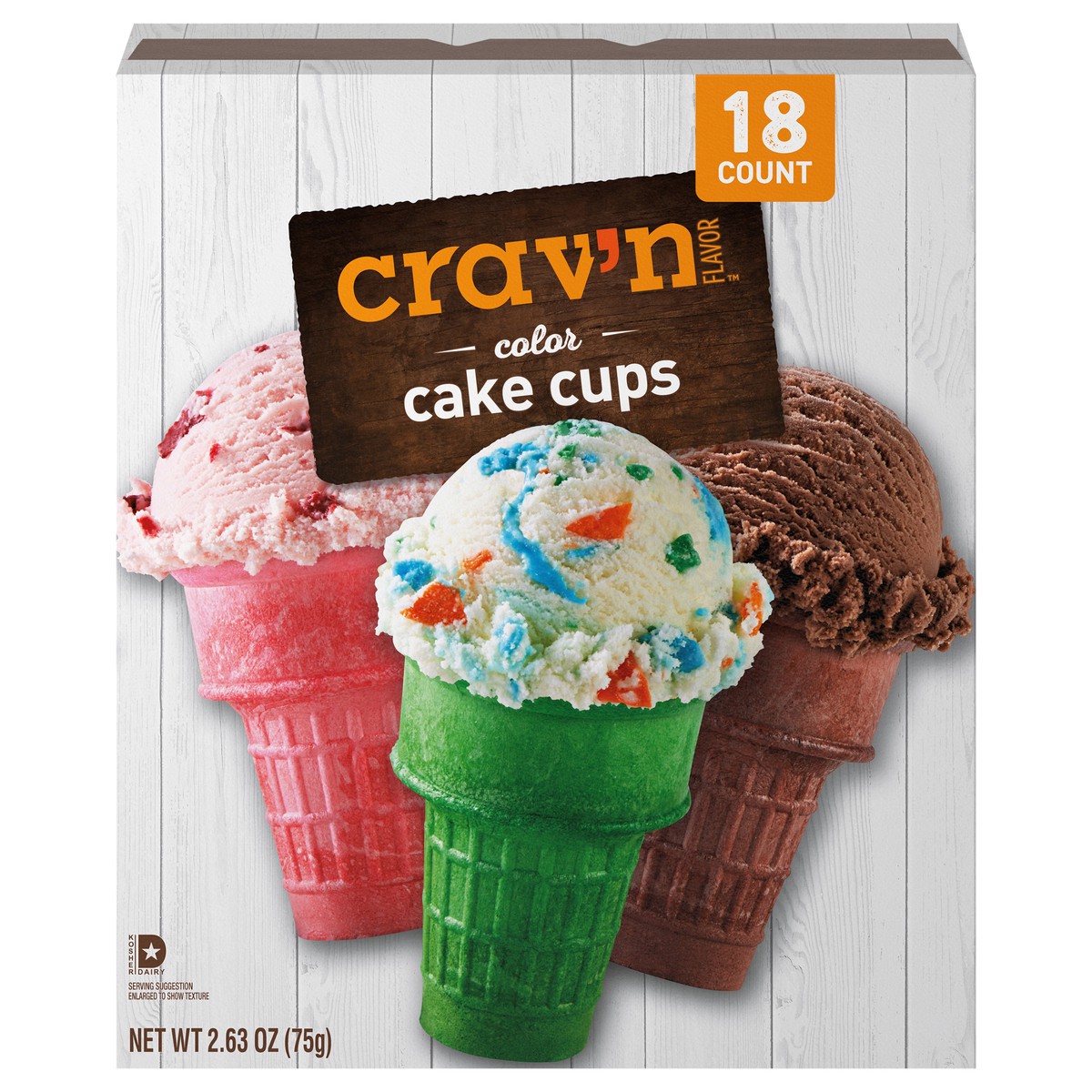 slide 3 of 4, Crav N Flvr Color Cake Cones, 18 ct