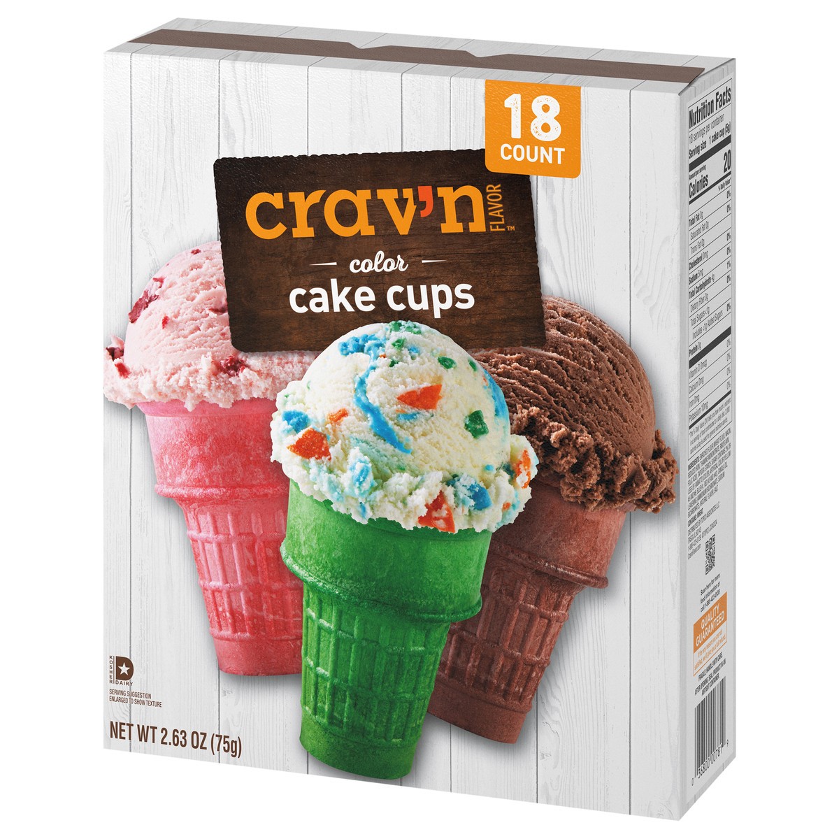 slide 4 of 4, Crav N Flvr Color Cake Cones, 18 ct