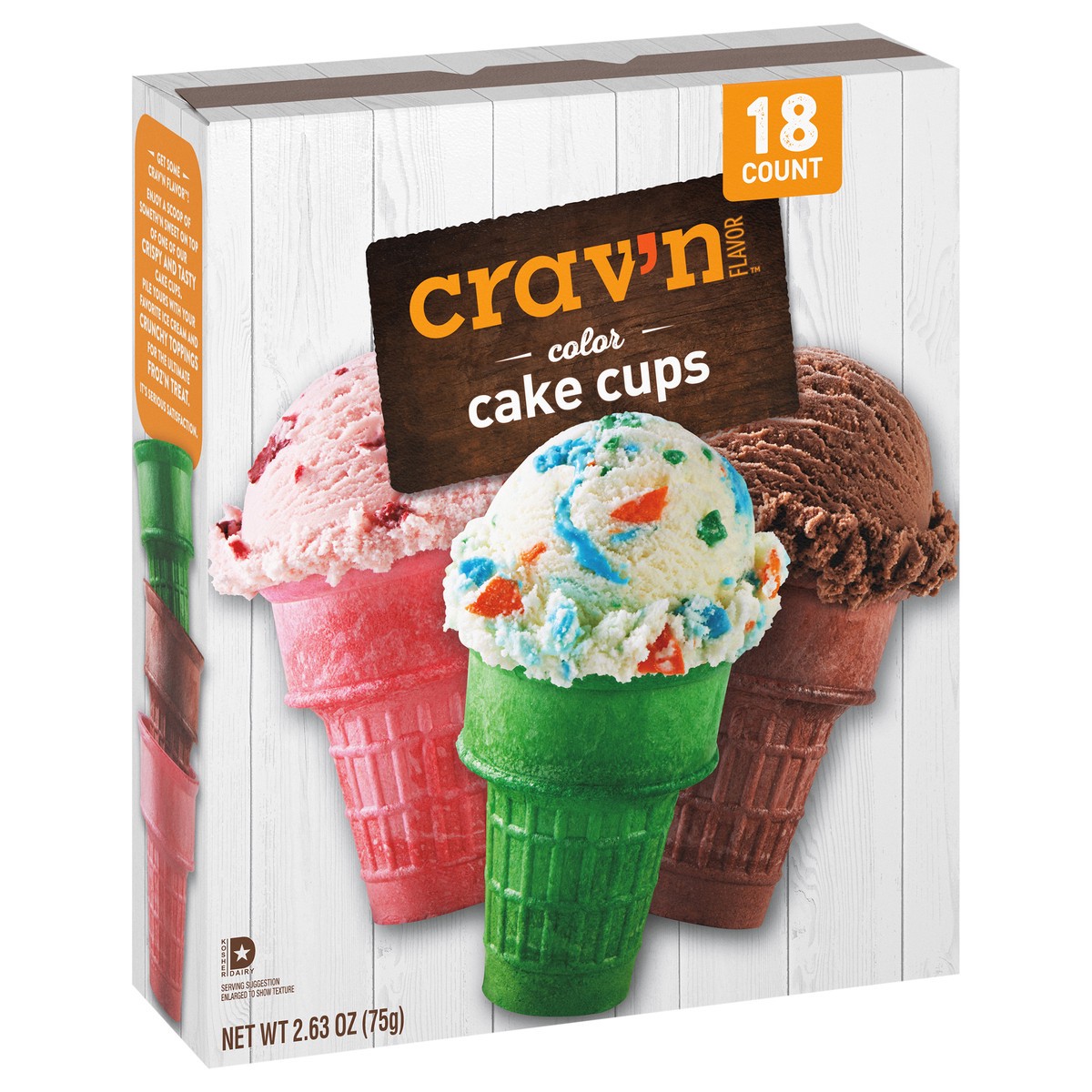 slide 2 of 4, Crav N Flvr Color Cake Cones, 18 ct