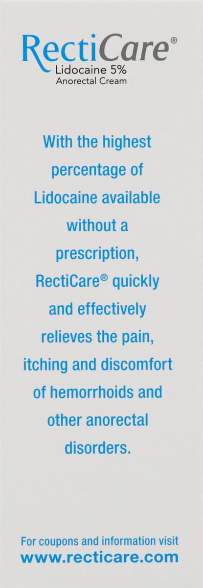 slide 5 of 12, Recticare Lidocaine 5% Anorectal Cream 15 g Box, 15 g