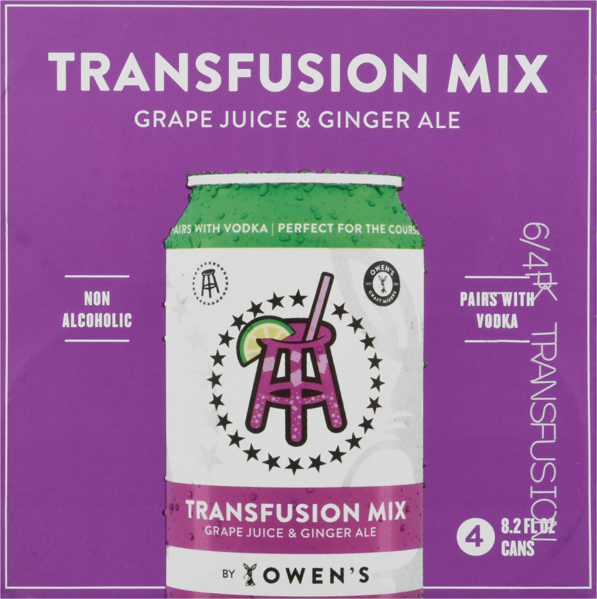 slide 4 of 14, Owens Craft Mixers Grape Juice & Ginger Ale Transfusion Mix - 4 ct, 240 ml, 4 ct