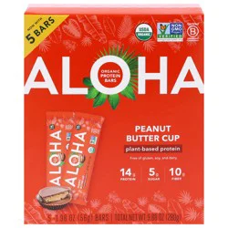 Aloha Organic Peanut Butter Cup Protein Bars 5 - 1.98 oz Bars