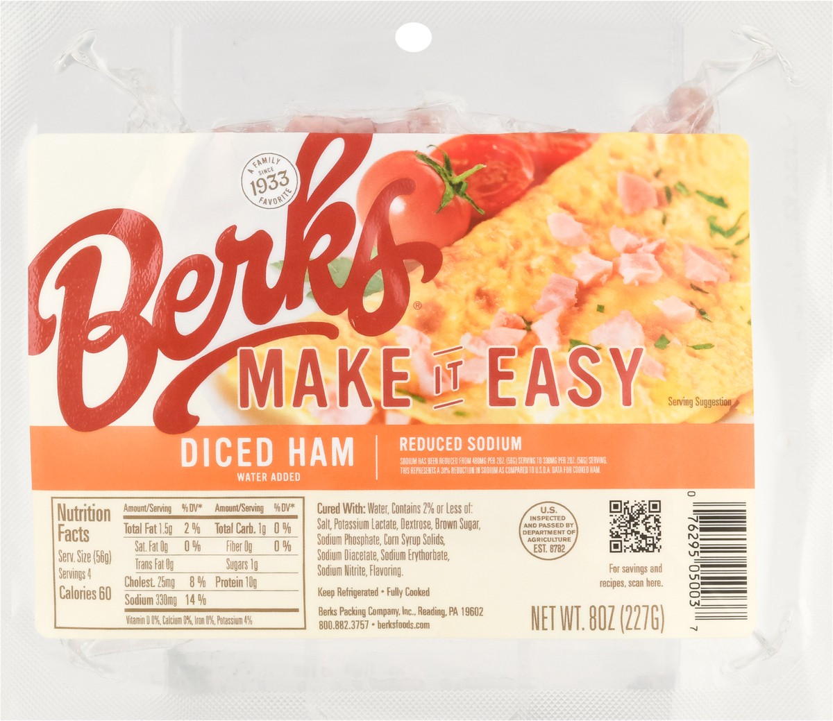 slide 9 of 11, Berks Diced Ham, 8 oz