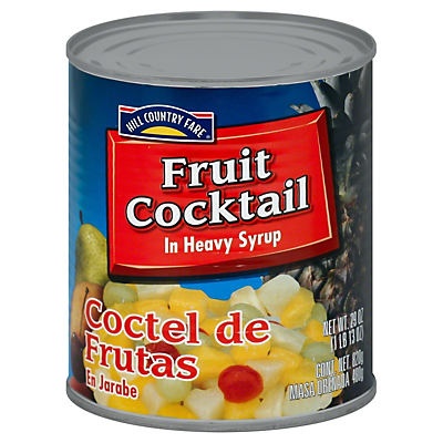 slide 1 of 1, Hill Country Fare Fruit Cocktail in Heavy Syrup, 29 oz