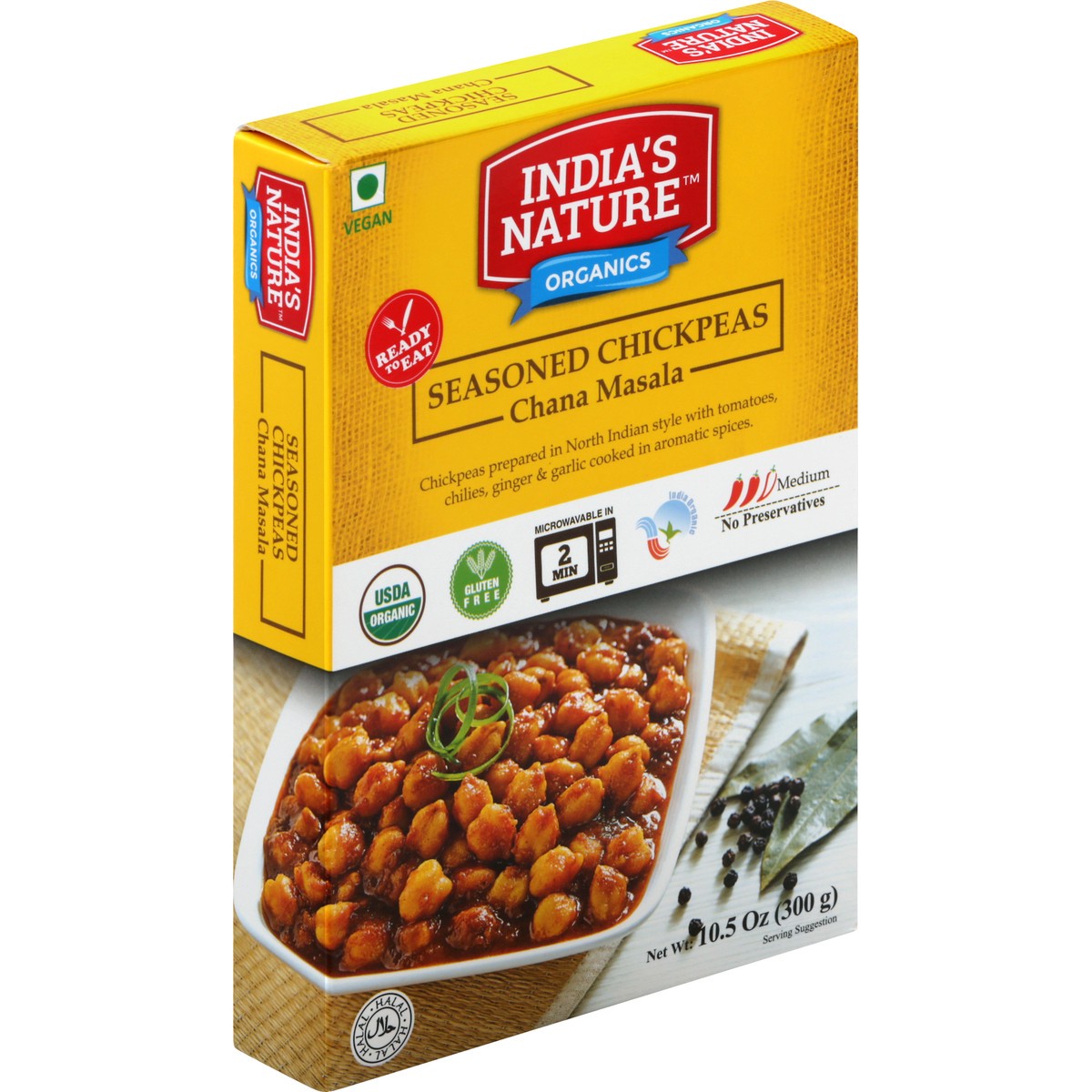 slide 5 of 10, India's Nature Organics Seasoned Chickpeas, 10.5 oz