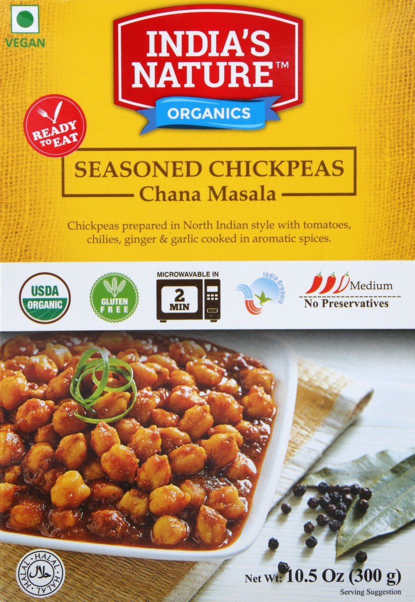 slide 8 of 10, India's Nature Organics Seasoned Chickpeas, 10.5 oz