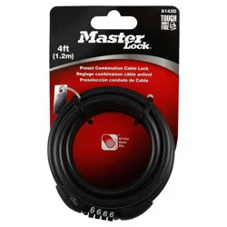 Master Lock Cable Lock, Present Combination, 4 Feet