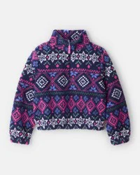Oshkosh Girls Fair Isle Sherpa Quarter-Zip Pullover Multi 8
