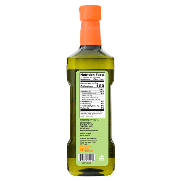 slide 5 of 13, BetterBody Foods 100% Pure Avocado Oil, 500 ml