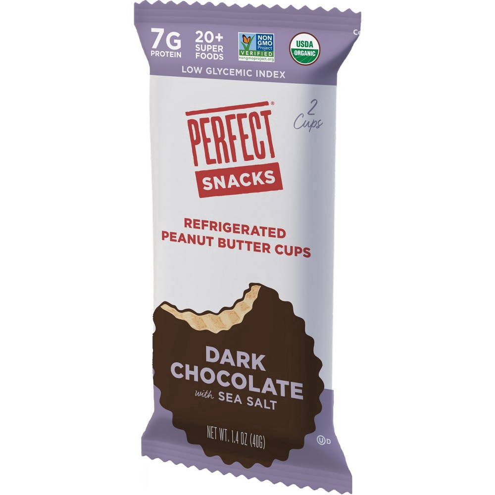 slide 9 of 19, Perfect Snacks Refrigerated Peanut Butter Cups, Dark Chocolate with Sea Salt, 1.4 Ounce Cups, 1.4 oz