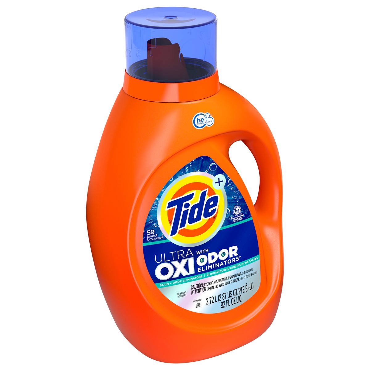 slide 4 of 4, Tide Ultra OXI with Odor Eliminators Liquid Laundry Detergent, 92 oz., For Visible and Invisible Dirt, 92 oz