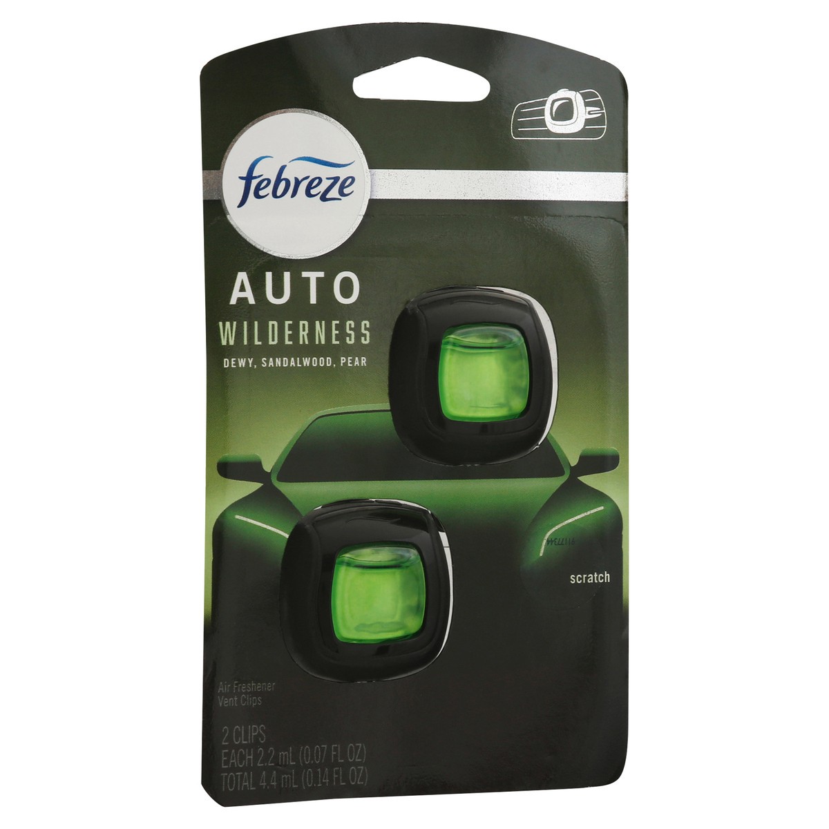slide 6 of 9, Febreze Auto Vent Clips Wilderness Air Freshener 2 ea, 2 ct
