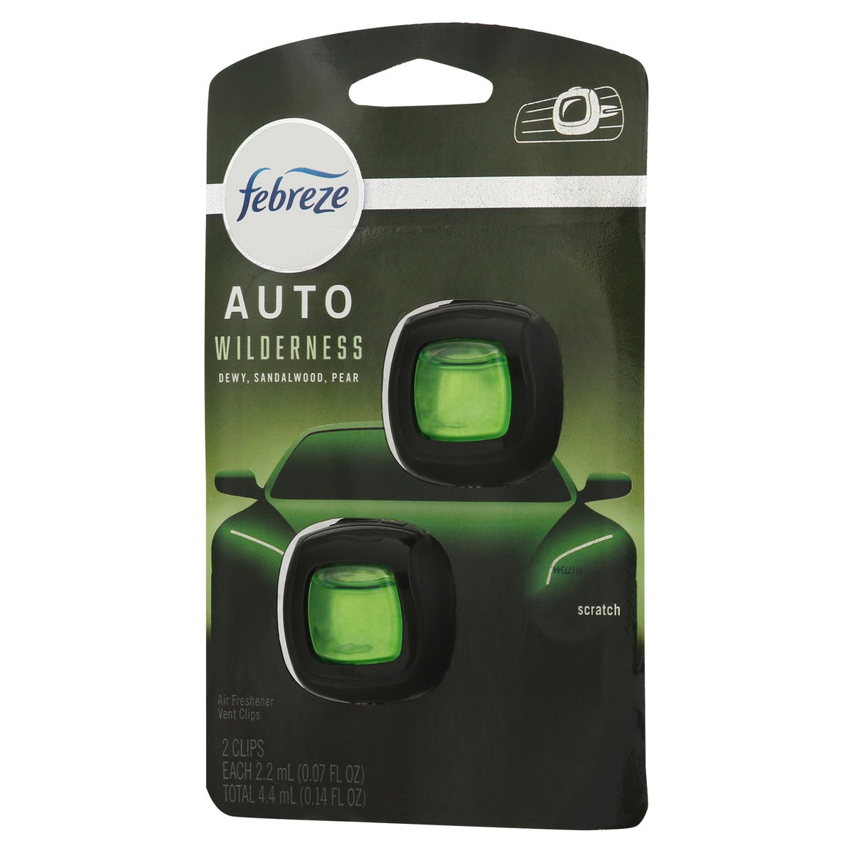 slide 8 of 9, Febreze Auto Vent Clips Wilderness Air Freshener 2 ea, 2 ct