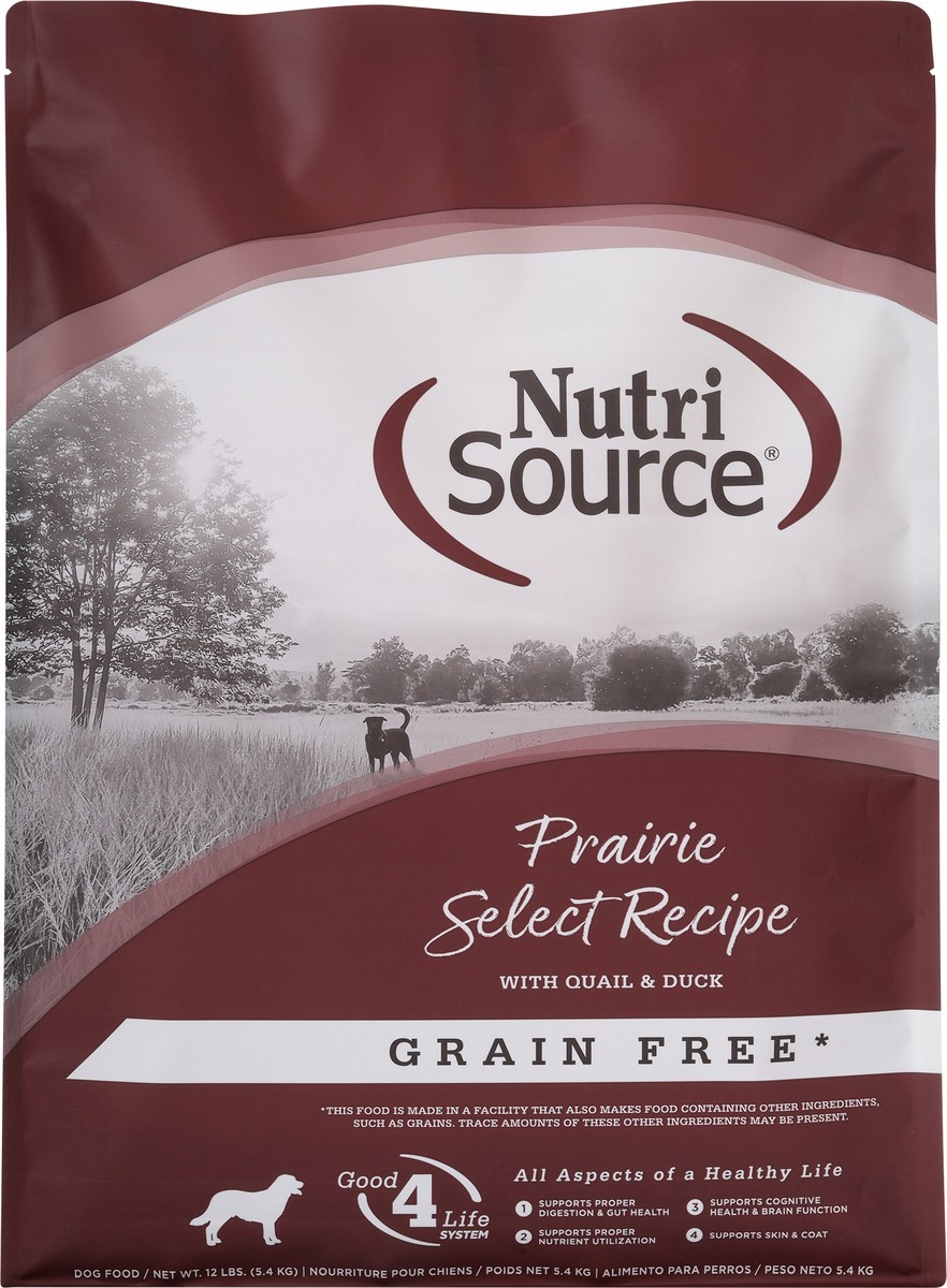 slide 15 of 15, NutriSource Grain Free All Life Stages Prairie Select Recipe with Quail & Duck Dog Food 12 lb, 192 oz