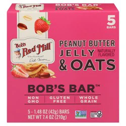 Bob's Red Mill Peanut Butter Jelly & Oats Bob's Bar 5 - 1.48 oz Bars
