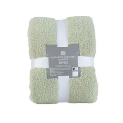 HD Designs Heathered Cozy Knit Blanket - Green