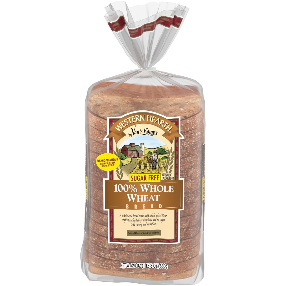 slide 2 of 6, Western Hearth Sugar Free Wide Pan 100% Whole Wheat Bread, 24 oz